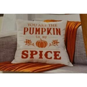 New! Hobby Lobby 18" X 18" Fall Pillow Cover - "You are the pumpkin to my spice"